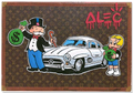 Monopoly & Richie Holding Money Bags with Closed Grey Car - Trunk