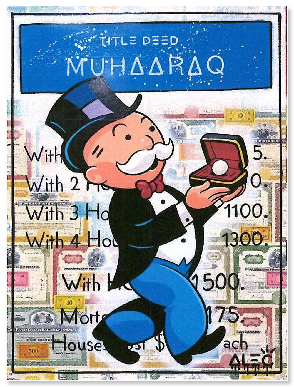 Muharraq Title Deed - Monopoly Holding a Pearl