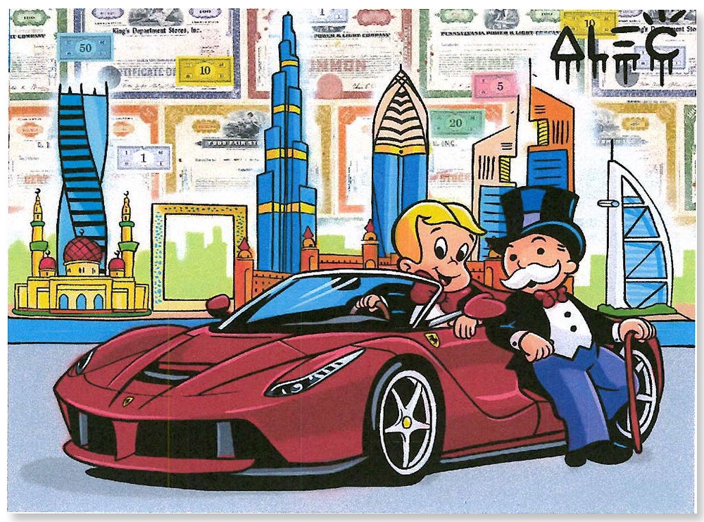 Richie $ Monopoly with Red Car in Dubai