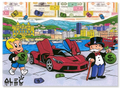 Richie & Monopoly with Red Car at the Port