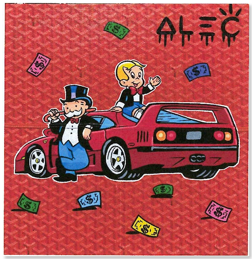 Monopoly & Richie on Trunk with Red Car
