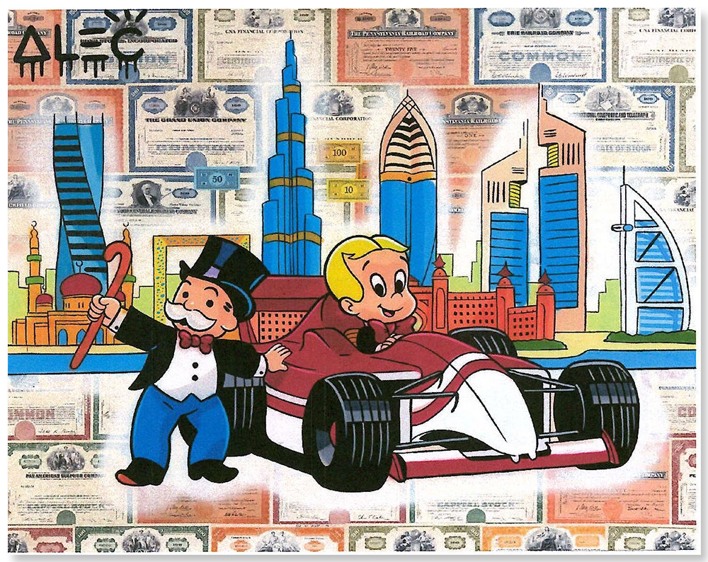 Richie & Monopoly with F1 Car Dubai