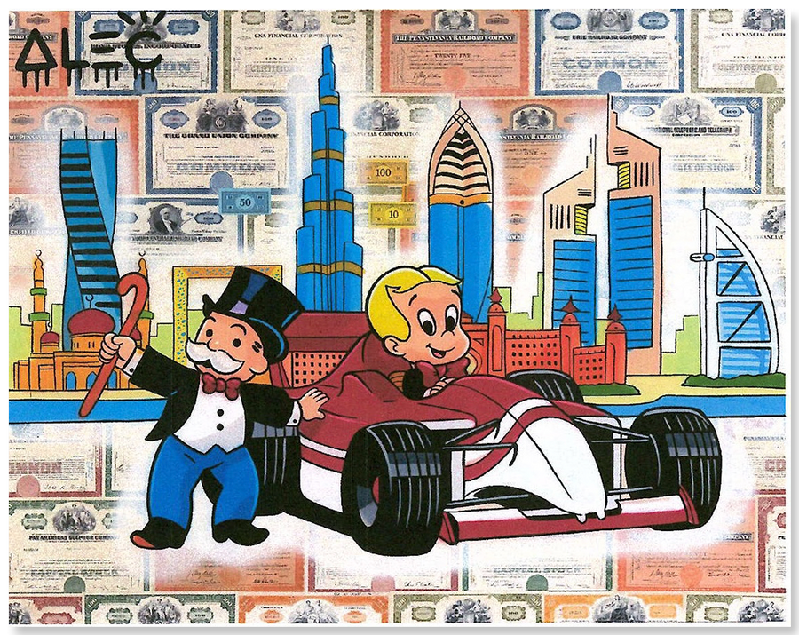 Richie & Monopoly with F1 Car Dubai