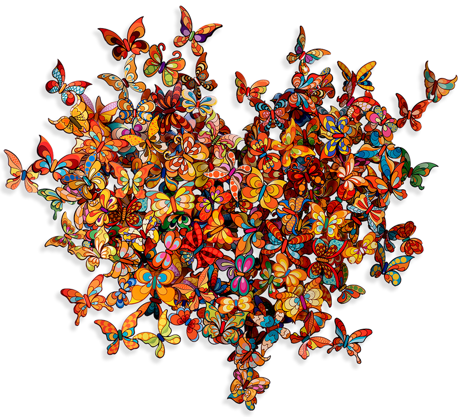 My Heart Is All a Flutter Colors Orange - Mini