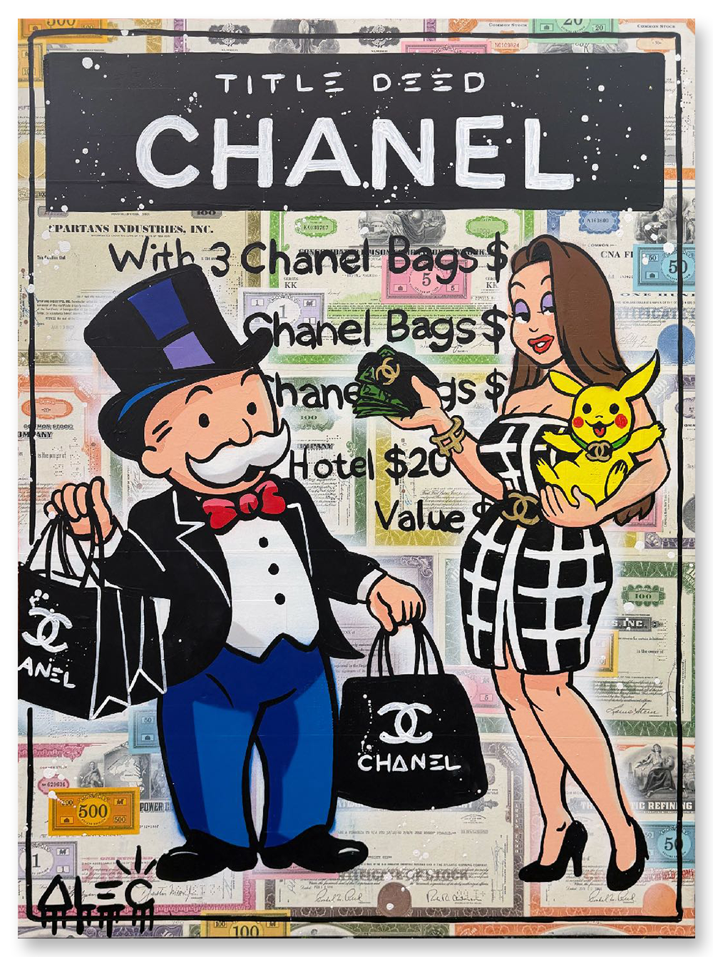Title Deed Black Monopoly and Girl