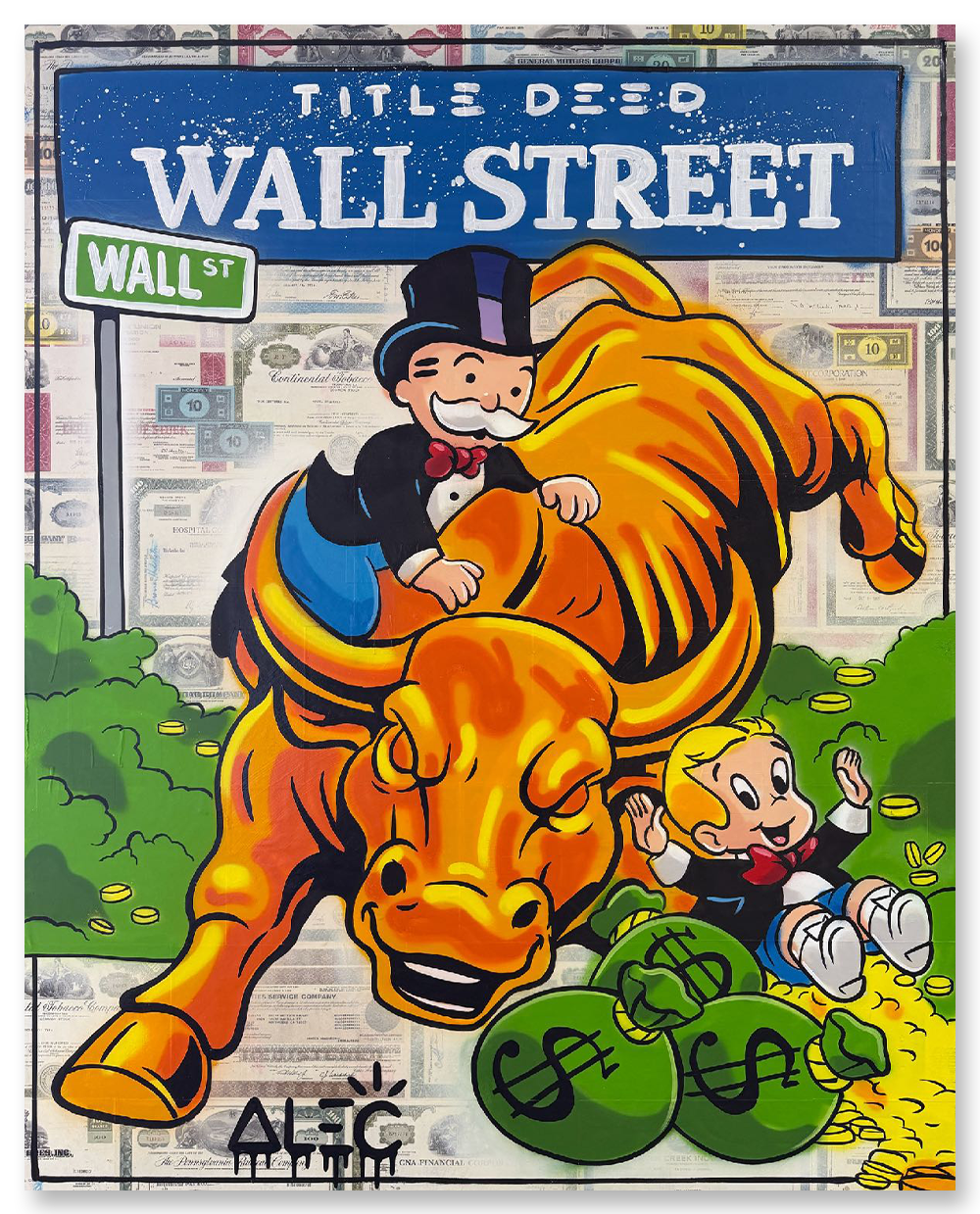 Title Deed Wall Street Bull Richie Monopoly