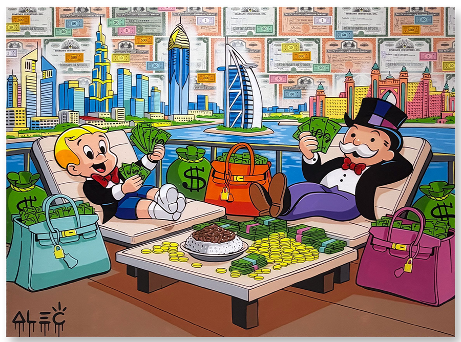 Richie and Monopoly Caviar and Cash with Handbags Dubai View