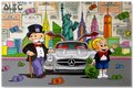 Monopoly and Richie Grey Car NYC Skyline