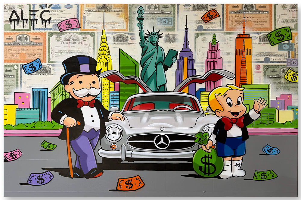 Monopoly and Richie Grey Car NYC Skyline