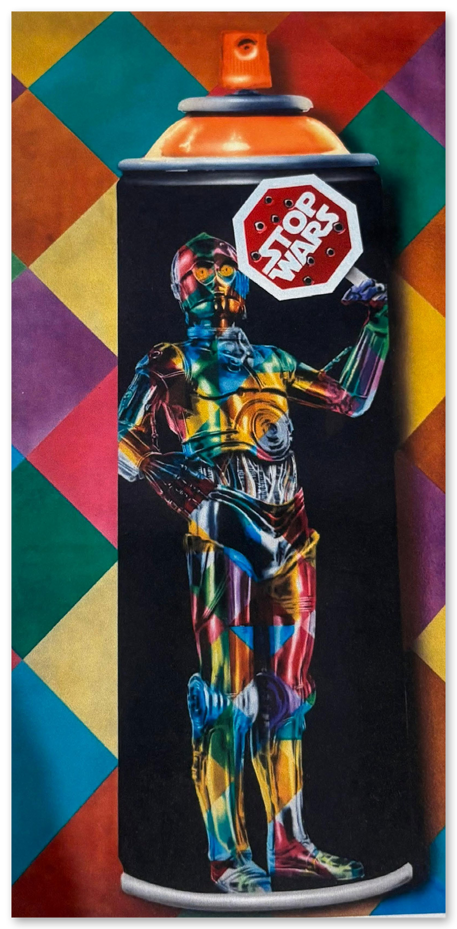 C3PO Protesting War - Spray Can