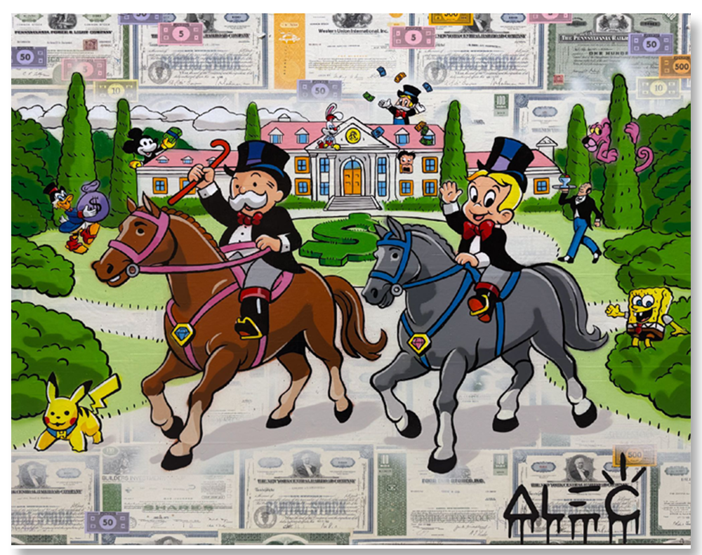 Richie Monopoly Riding Horses Near Mansion