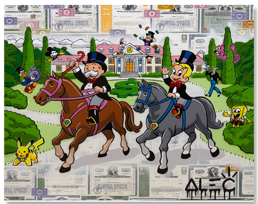 Richie Monopoly Riding Horses Near Mansion