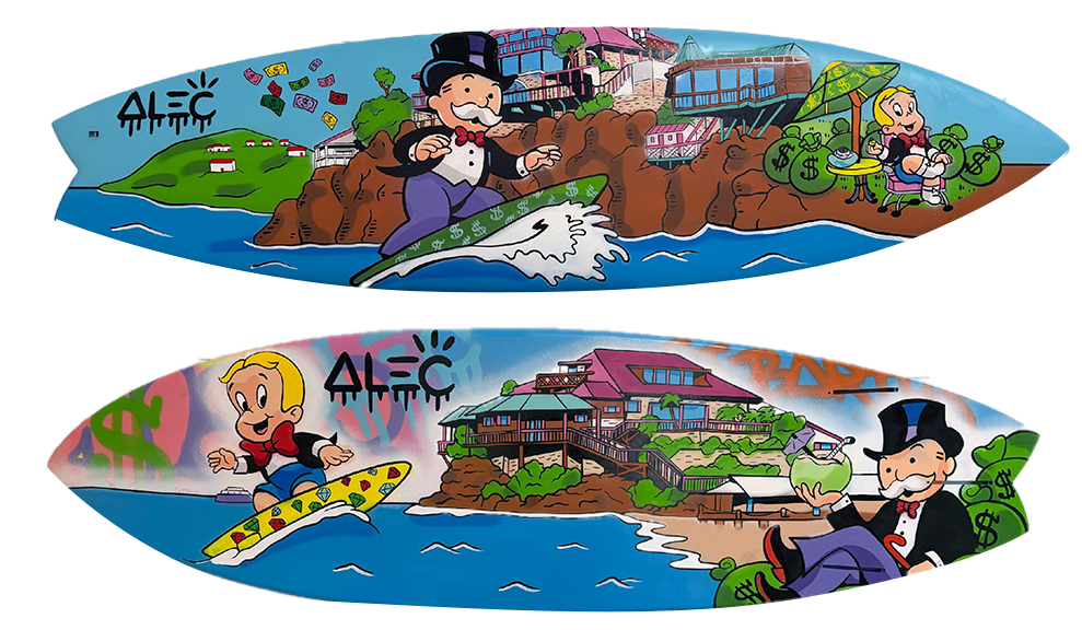 Richie and Monopoly Surfing - Green & Yellow Boards