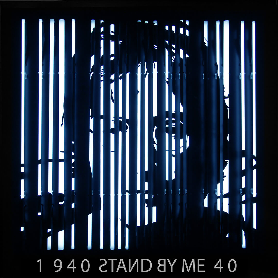 Stand By Me - Neon Light B&W
