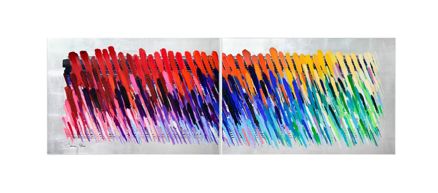 Silver Notes Diptych - Train to Gvaruya