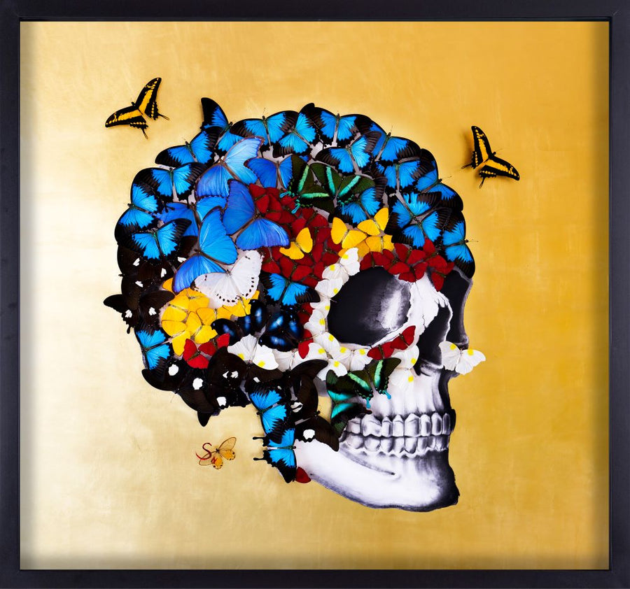Butterfly 24K Golden Skull Profile Right