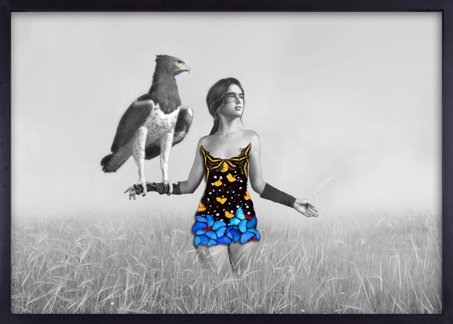 Hunter With Martial Eagle