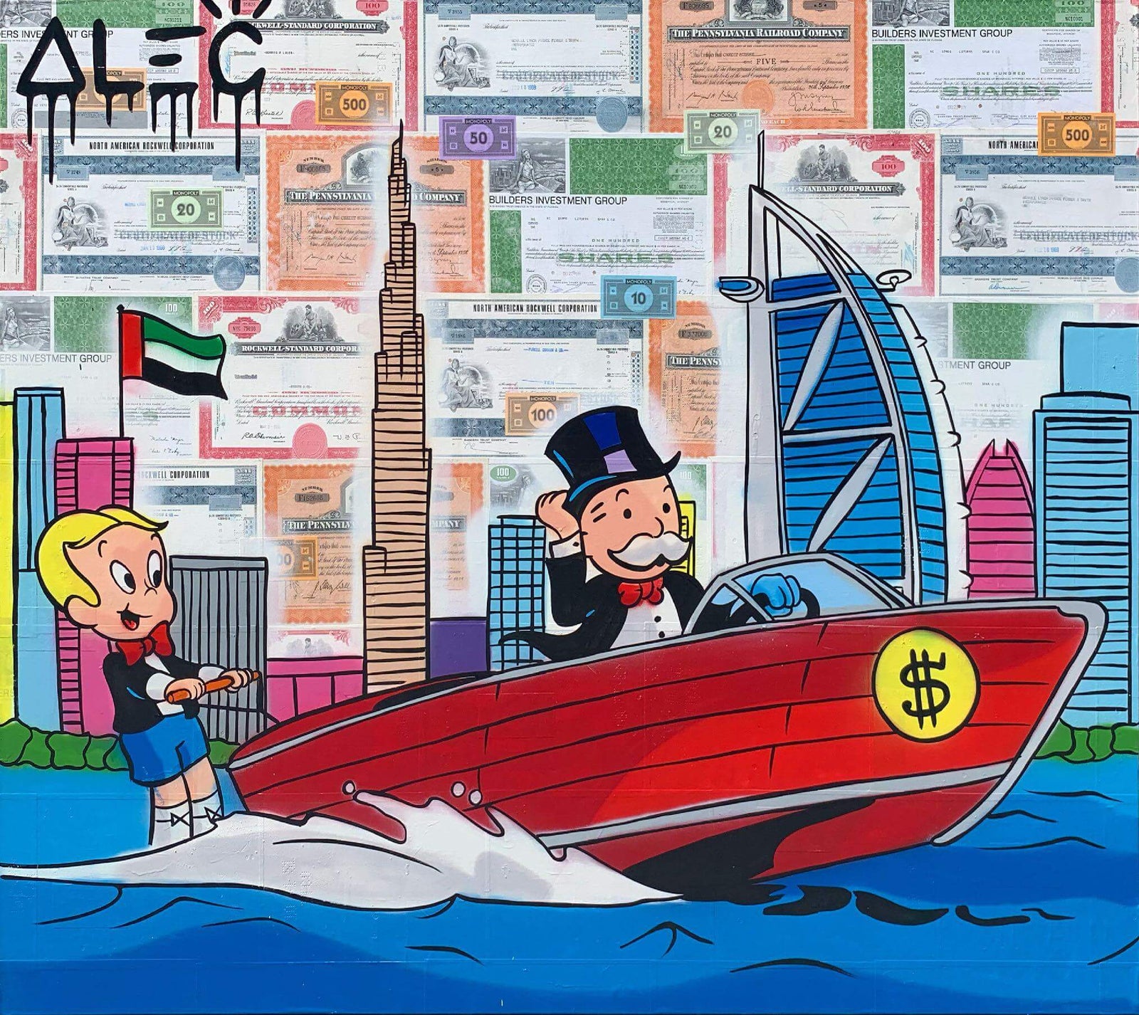 Richie and Monopoly Speedboat Waterskiing Dubai