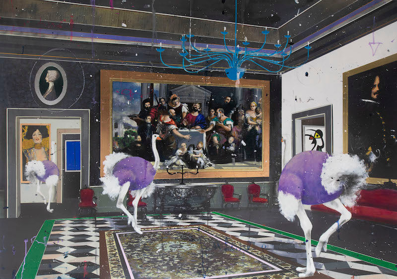 Violet Ostriches in My Hall