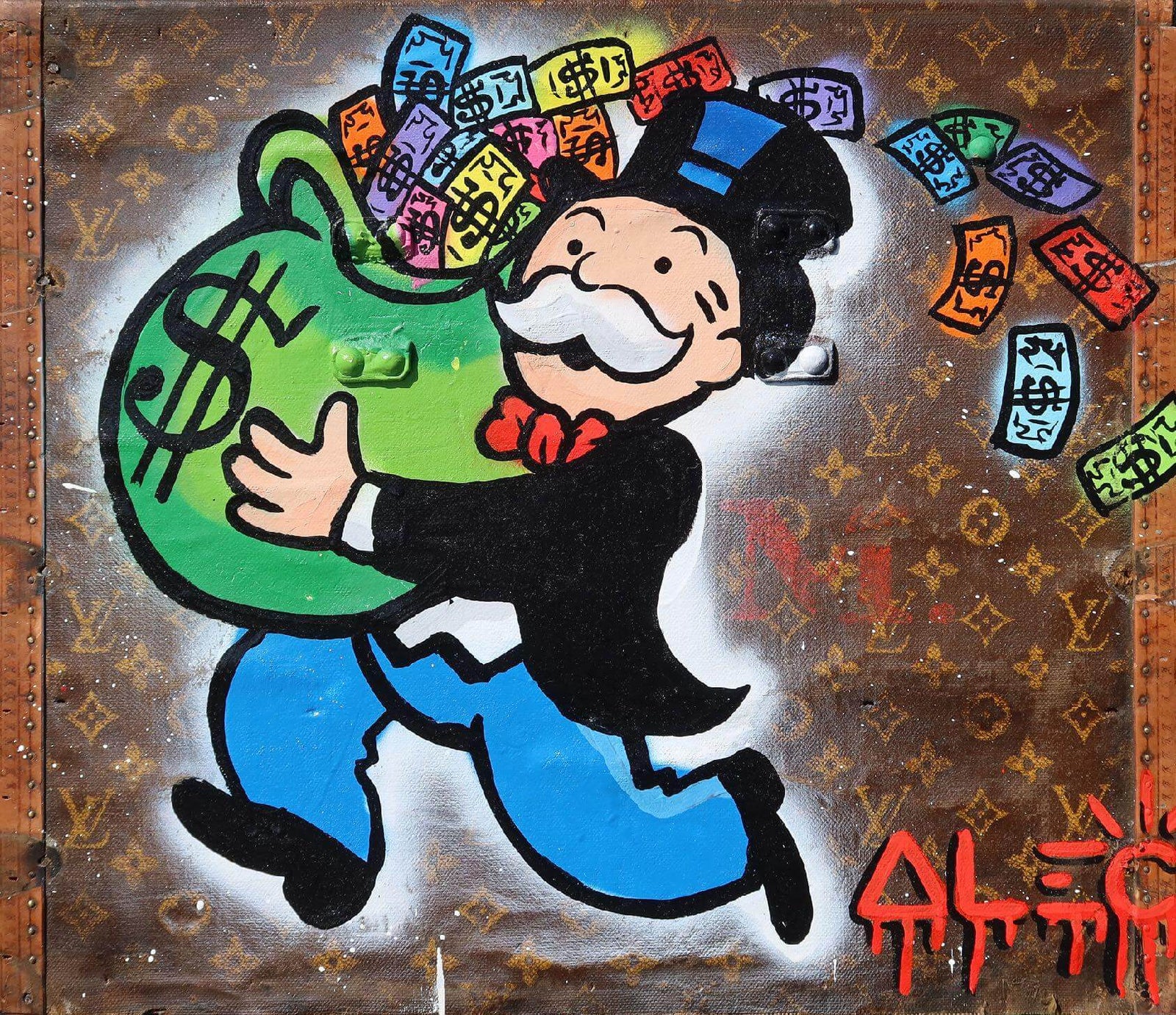 Monopoly Running Away with $ Bag Trunk
