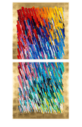 Notes Gold Vertical - Diptych