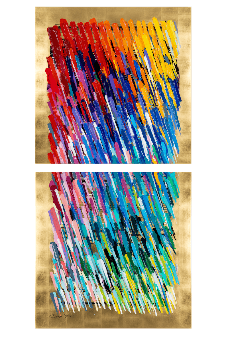 Notes Gold Vertical - Diptych