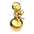 Astronaut on Ball with Ball Gold