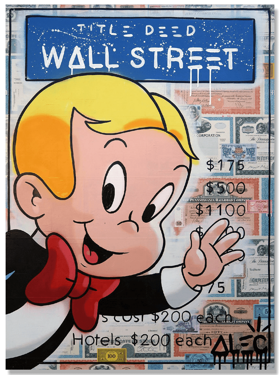 Richie Leaning in and Waving Wall Street