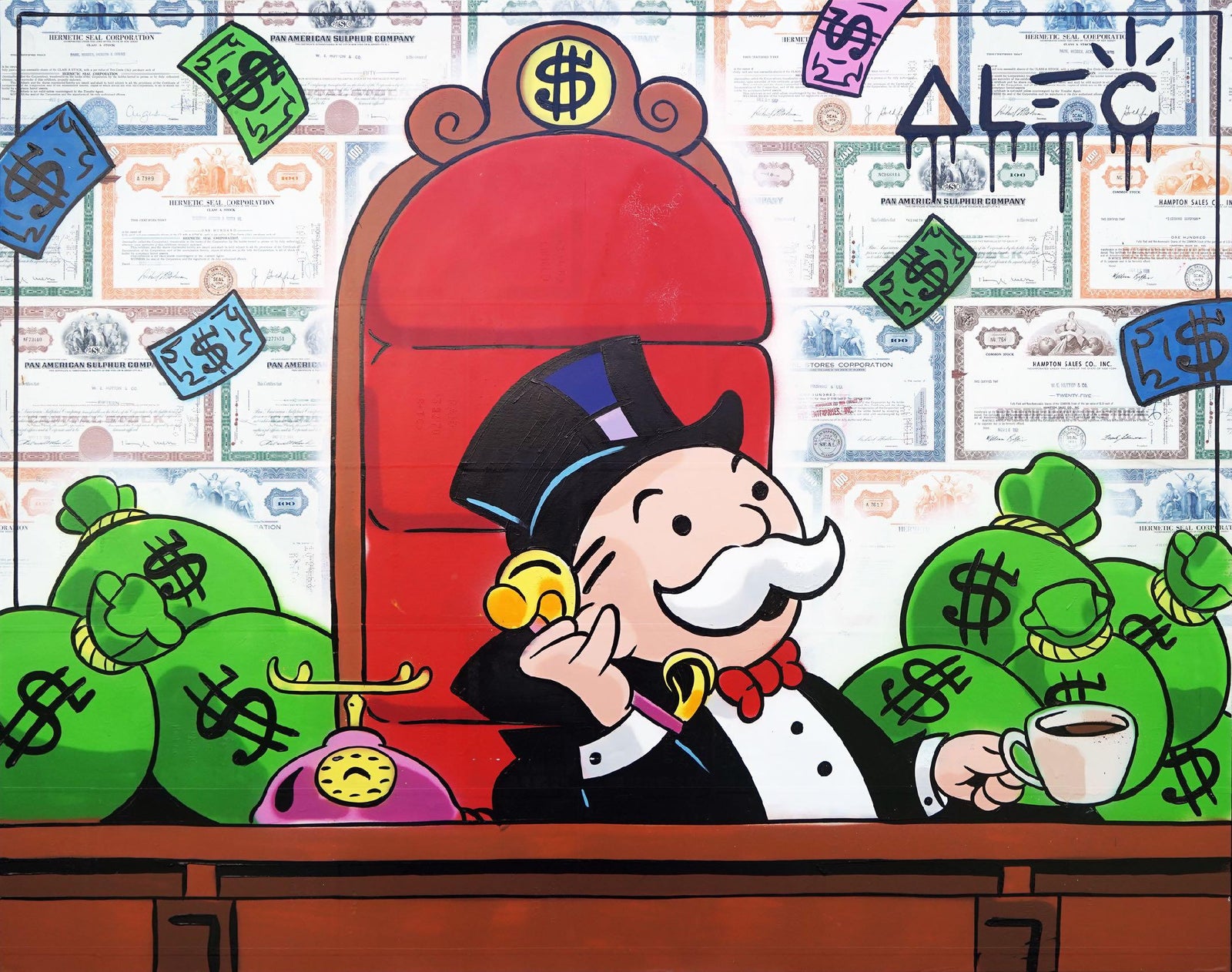 Monopoly at His Desk