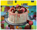 Fruits and Macarones on Cake