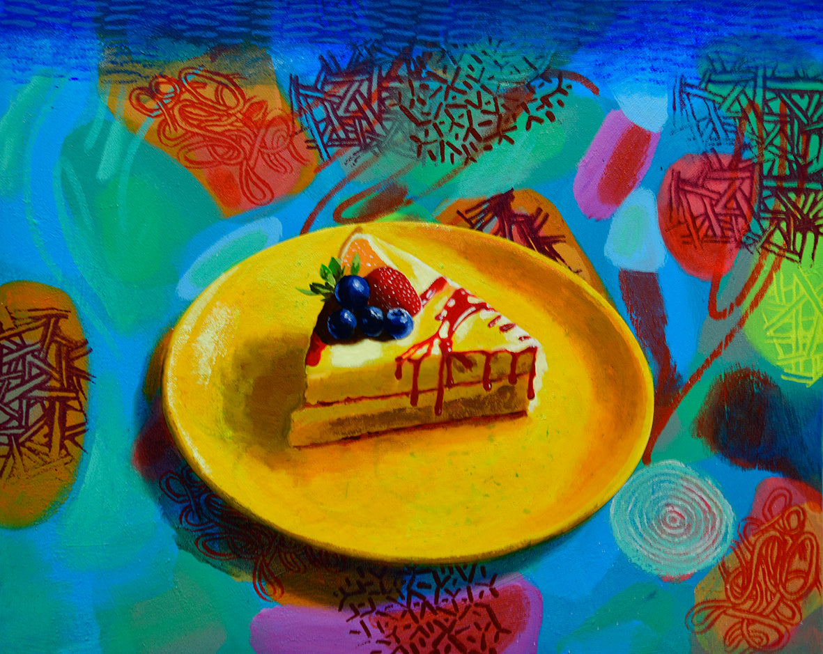Piece of Cake with Yellow Plate