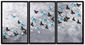 Changes Triptych Black, Blue and White