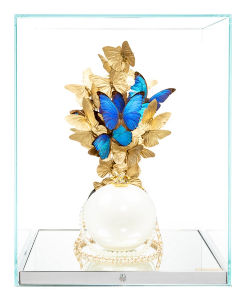 Chanel White Blue and Gold