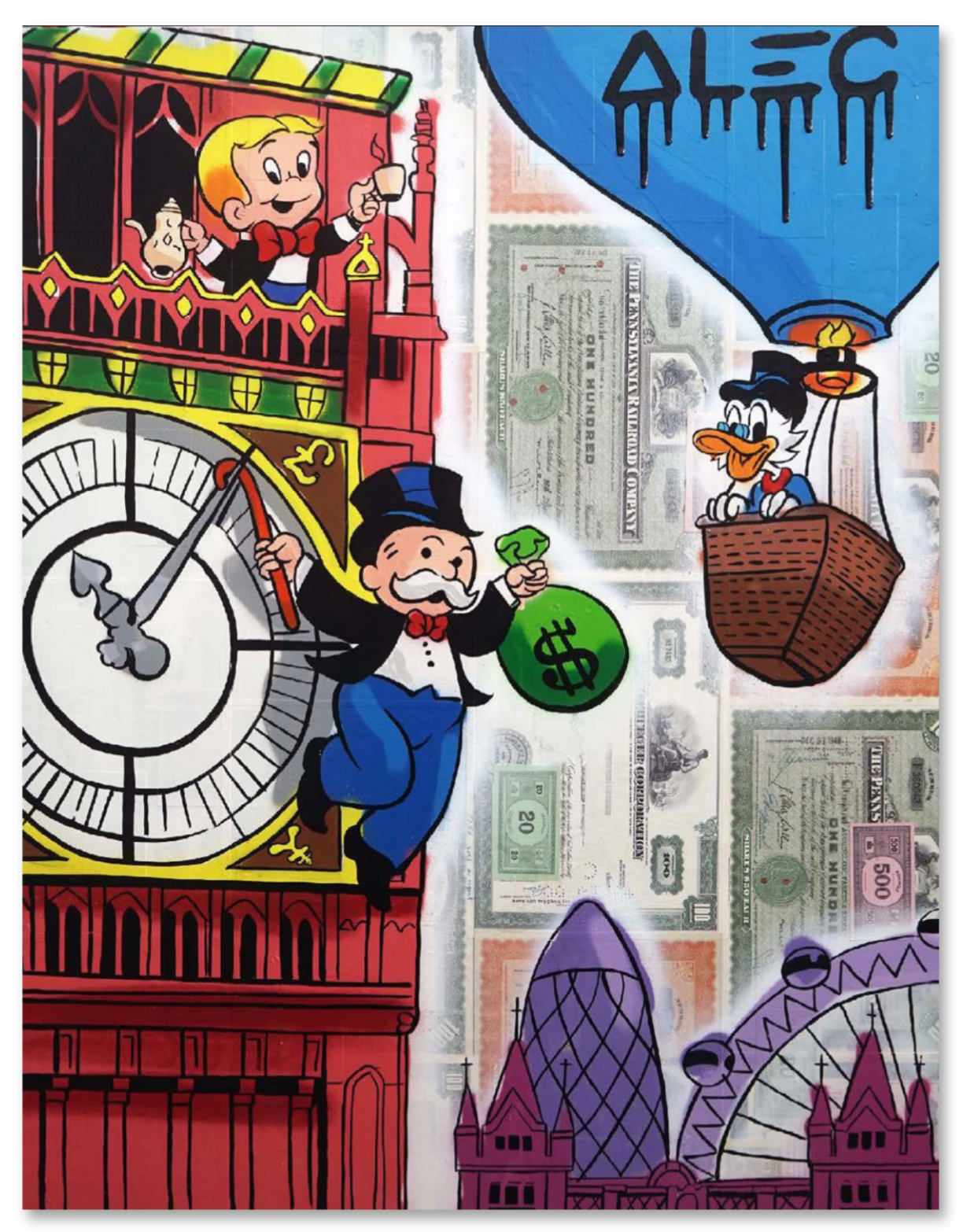 $ Team in London Hanging on Big Ben