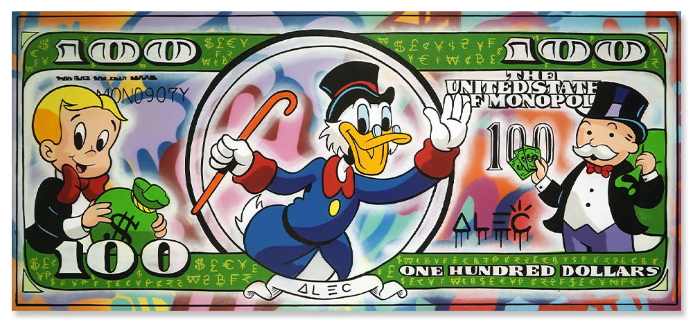 Duffy Duck with Cane Colorful $100 Bill