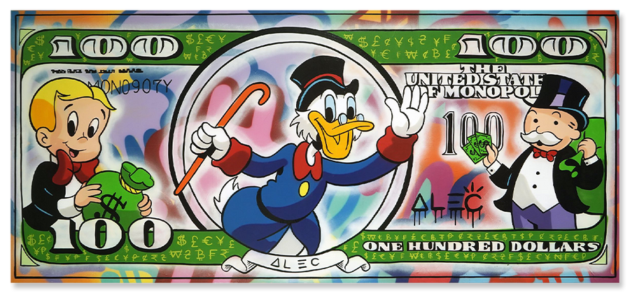 Duffy Duck with Cane Colorful $100 Bill