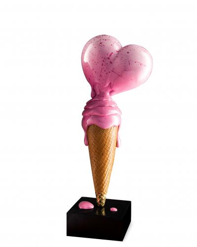 Ice Cream Sculpture Pink Heart Ice